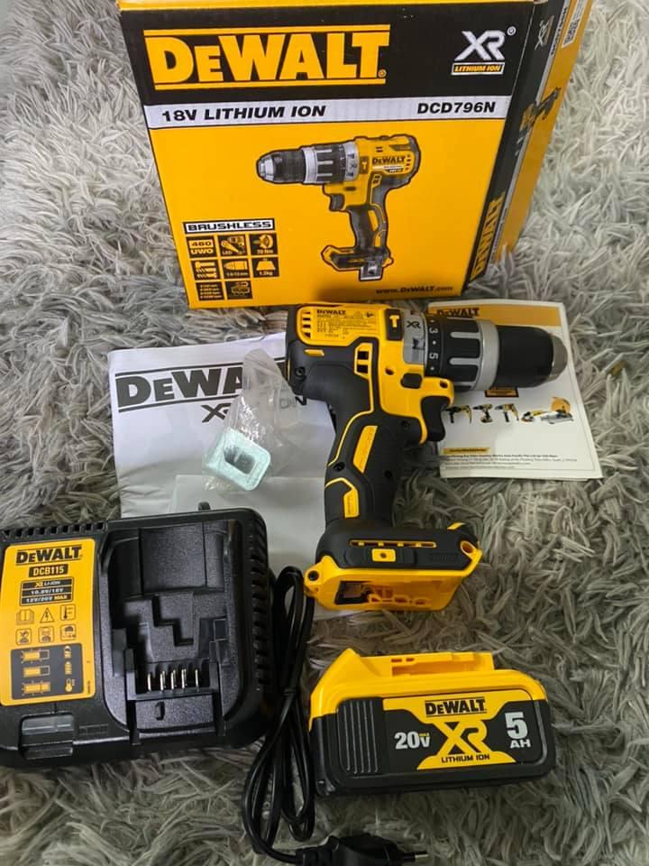 MÁY KHOAN PIN CẦM TAY 18V DEWALT DCD796P1- HÀNG CHÍNH HÃNG