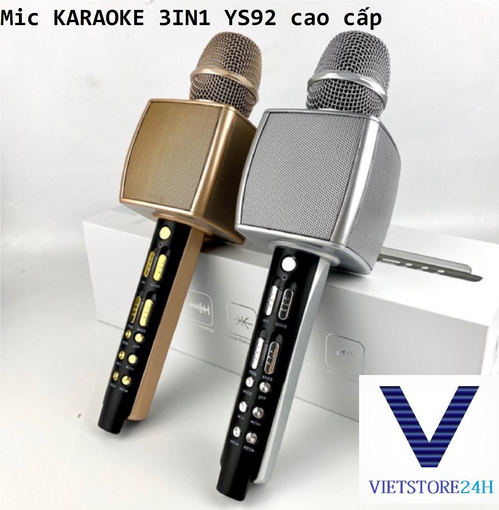 Mic KARAOKE 3IN1 YS92 cao cấp VT - Hàng chính hãng