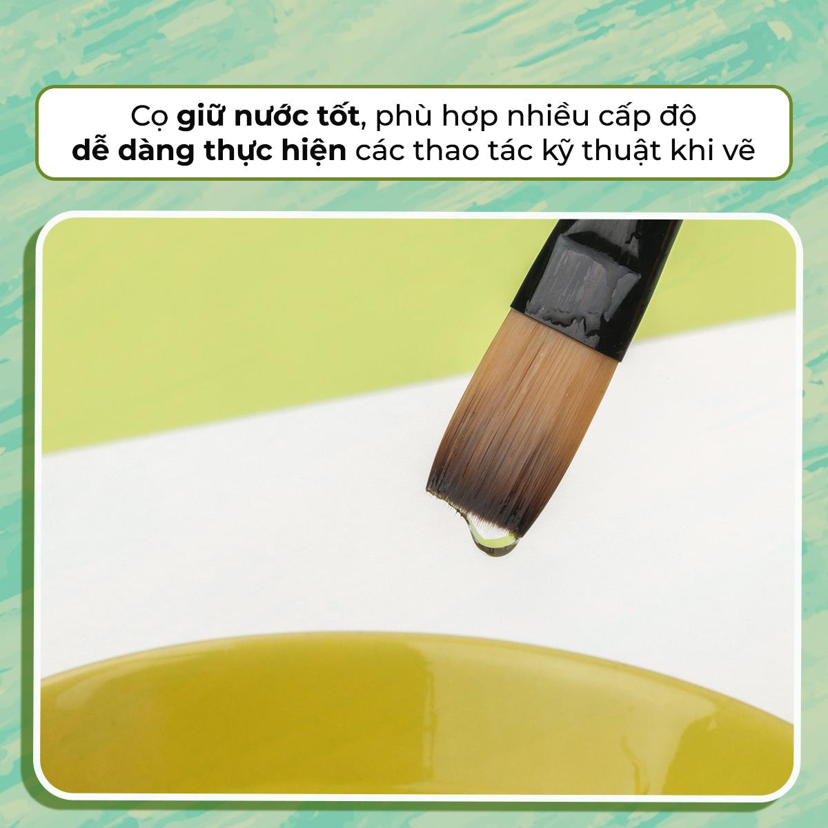 Bộ 5 Cọ Vẽ Màu Nước Đầu Filbert - Colokit BRW-C005