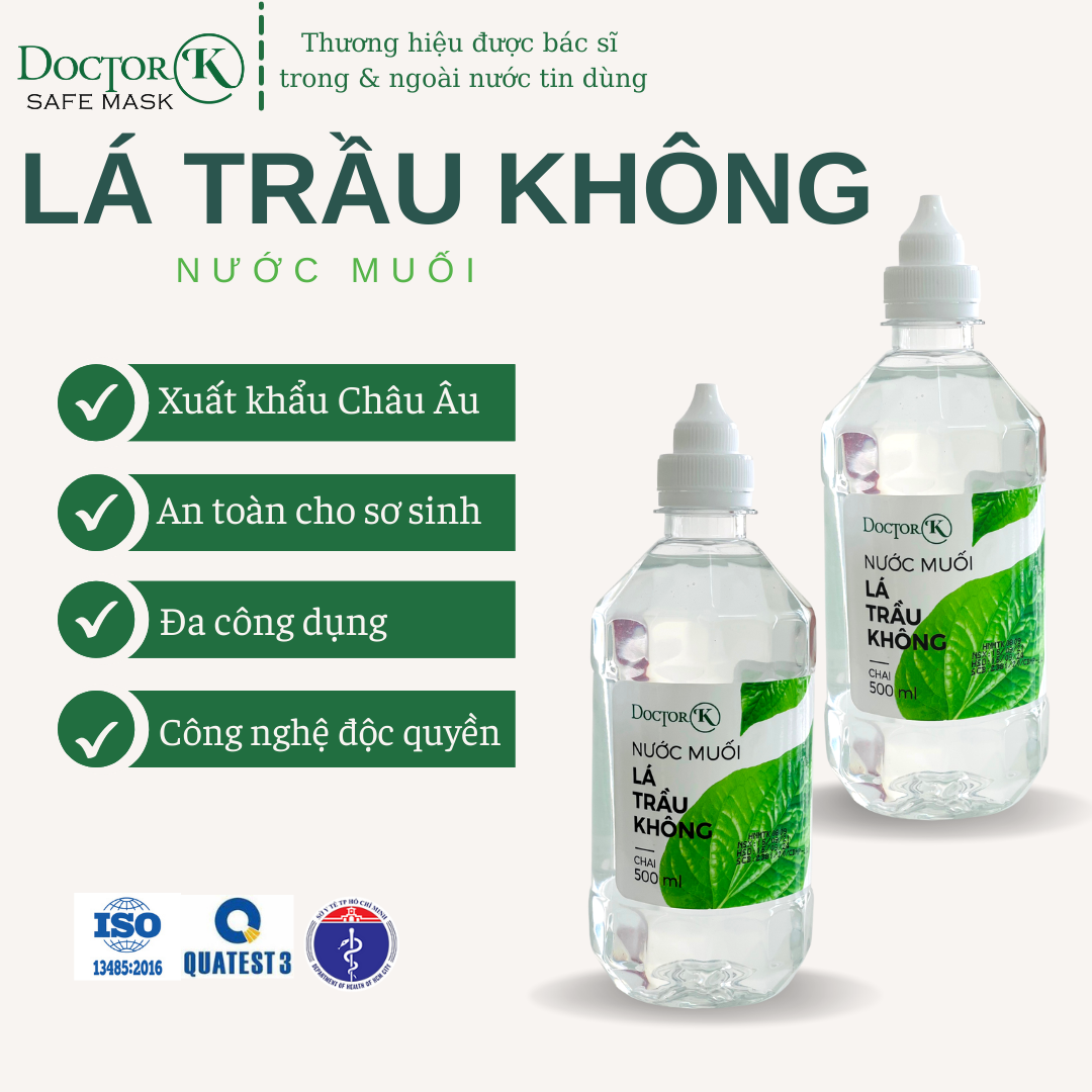 &lt; 1 Chai 500ml&gt; Nước muối sinh lý lá trầu không Doctor K - Trị viêm loét, hôi miệng, mẫn ngứa - an tâm sử dụng