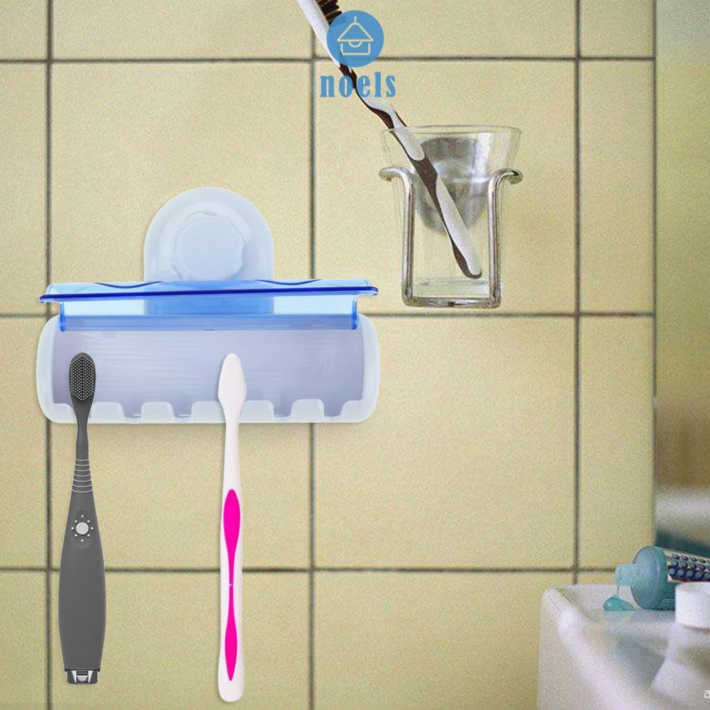 Giá Đỡ Bàn Chải Đánh Răng 6 Móc Có Giác Hút Gắn Tường Chống Bụi Tiện Dụng