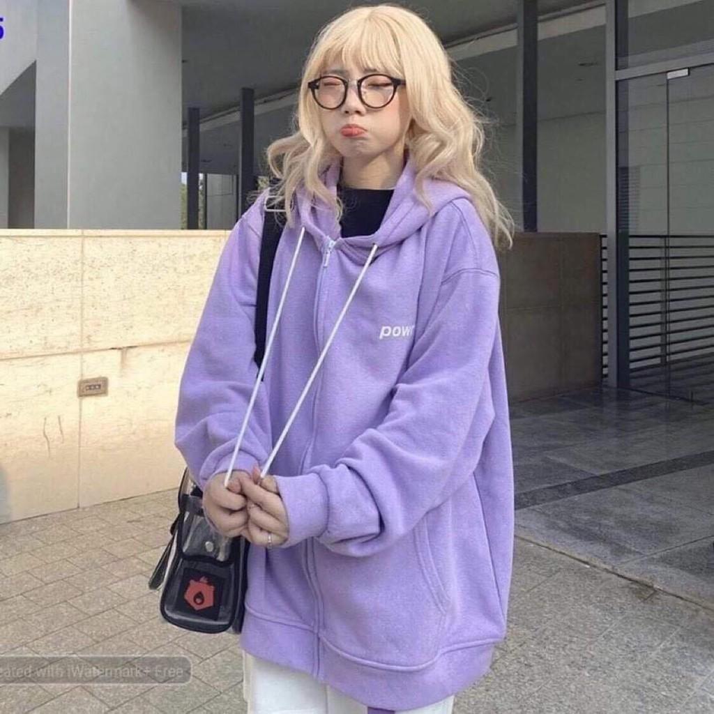 Áo hoodie In Hình POWER unisex, dành cho nam nữ chất nỉ dầy dặn có dây kéo Form Rộng Ulzzang 5 Màu 123SHOP