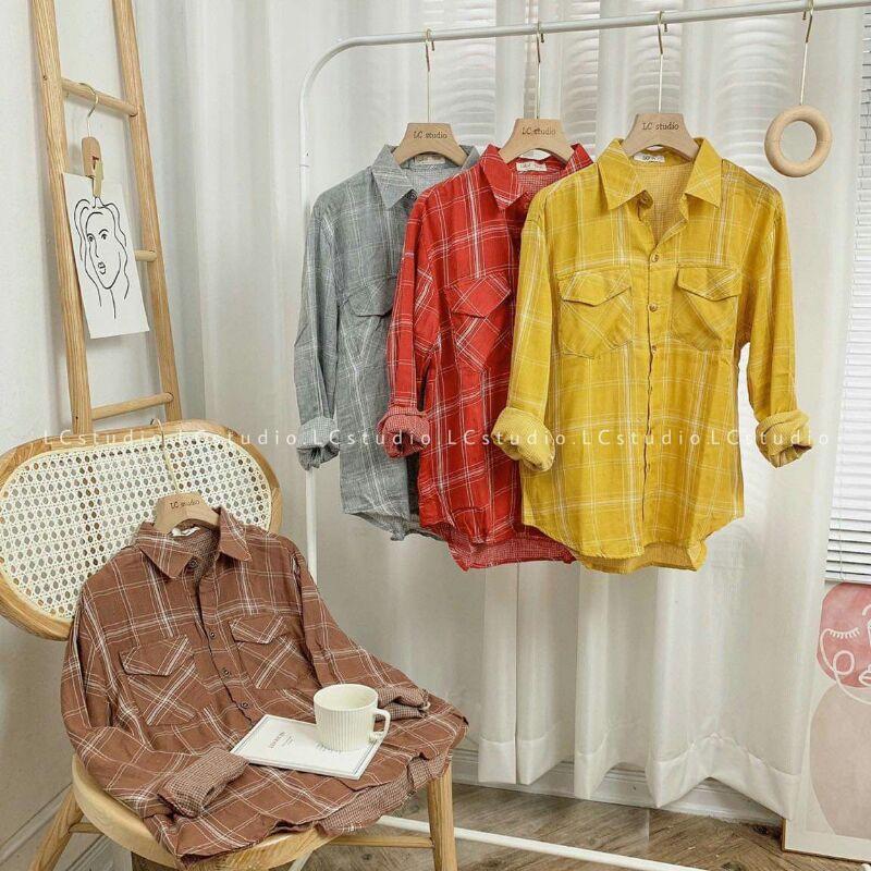 Áo sơ mi kẻ to nhiều màu