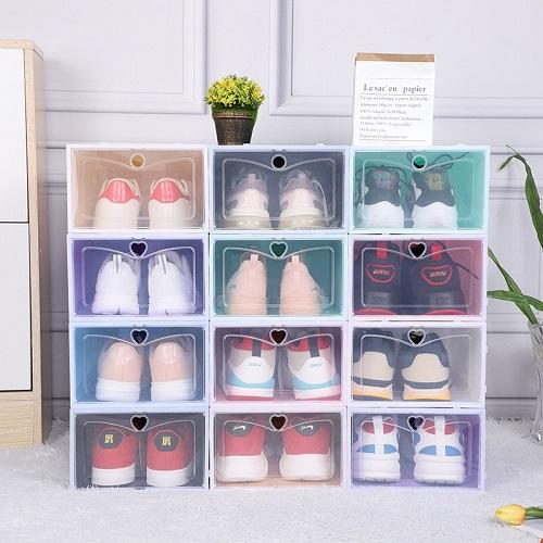 Hộp Đựng Giày Dép Lắp Ghép Thông Minh, Tủ Sắp Xếp Giày Nắp Nhựa Cứng Lắp Ráp Tiện Lợi