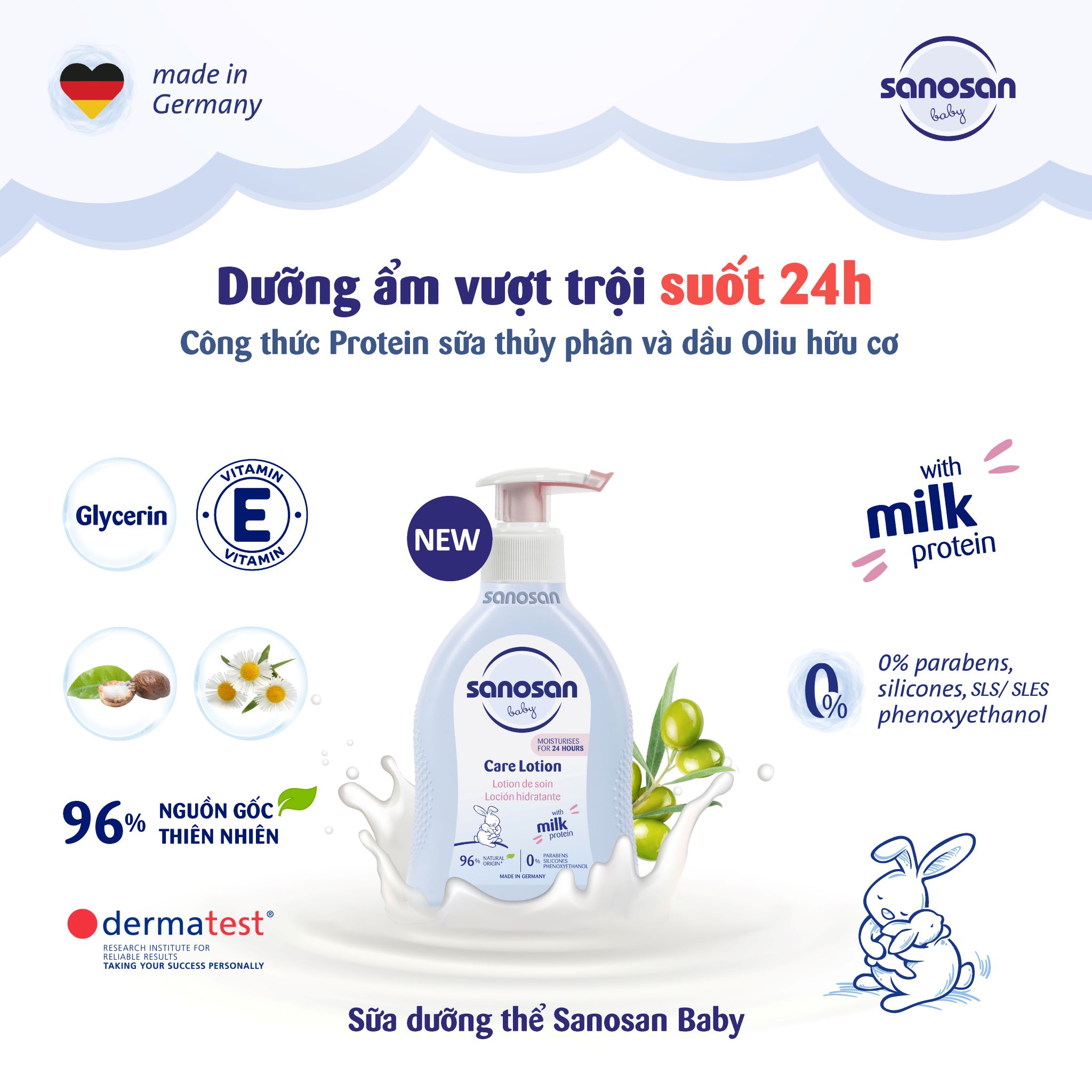 SỮA DƯỠNG THỂ SANOSAN BABY CARE LOTION 200ML