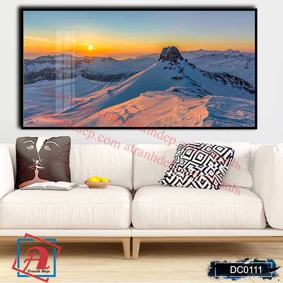 Tranh canvas treo tường Decor hoàng hôn trên núi – DC111