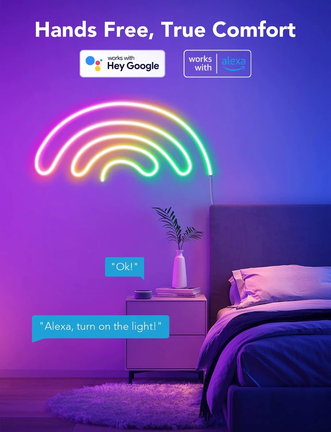 Dây đèn LED RGB Govee Neon LED Strip Light 3M H61A0 | Đèn DIY trang trí, chống thấm nước, công nghệ RGBIC 16 triệu màu, 64 chế độ tự động| Hàng chính hãng