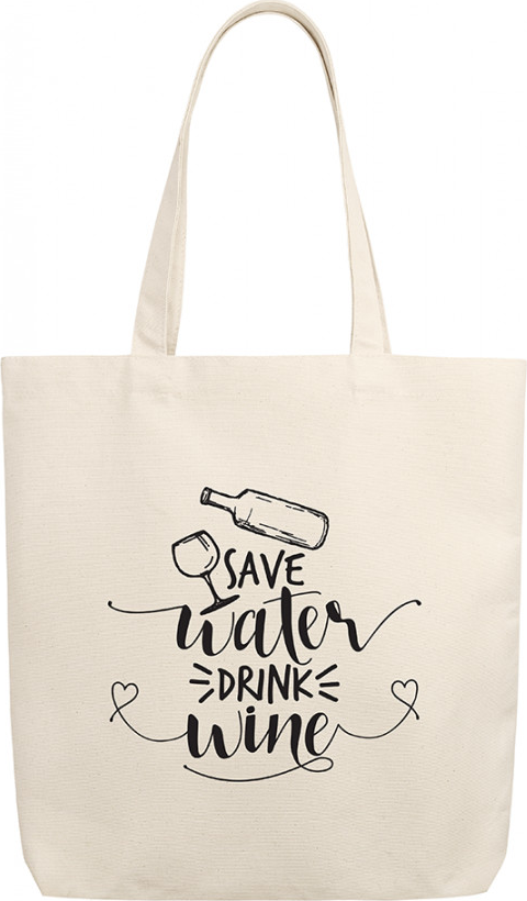 Túi Vải Canvas - Save Water Drink Wine