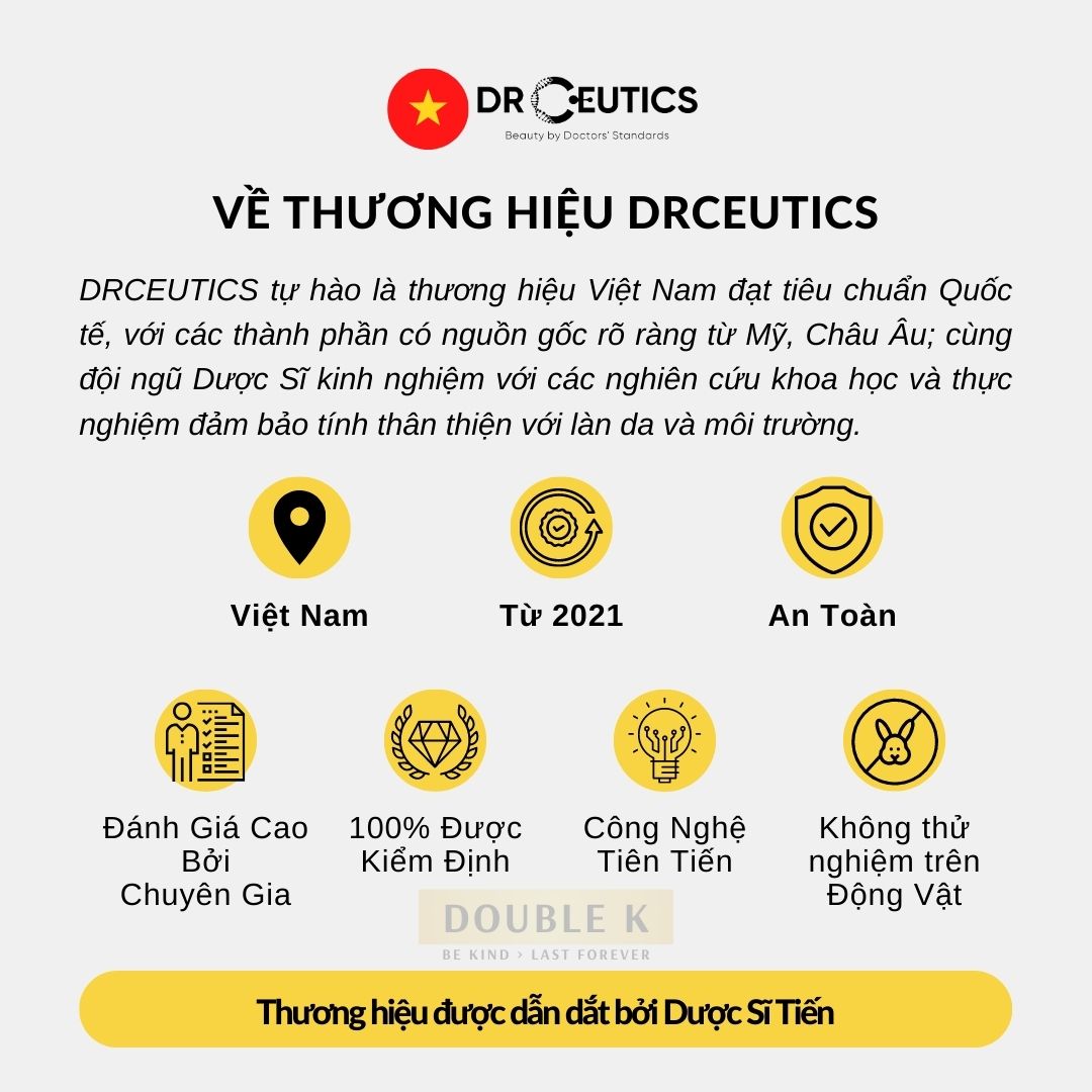 DrCeutics Basic Niacinamide 8% With NAG - Sáng Da, Cần Bằng Dầu Nhờn, Se Nhỏ Lỗ Chân Lông Cho Da Dầu Mụn - Double K