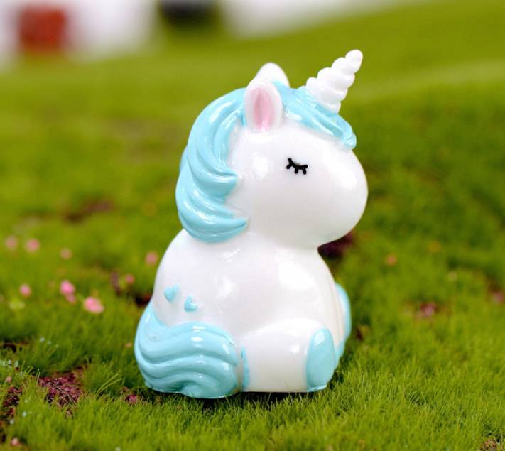 Tượng trang trí Unicorn dễ thương ngồi 4,6cm - 1 hình - màu ngẫu nhiên