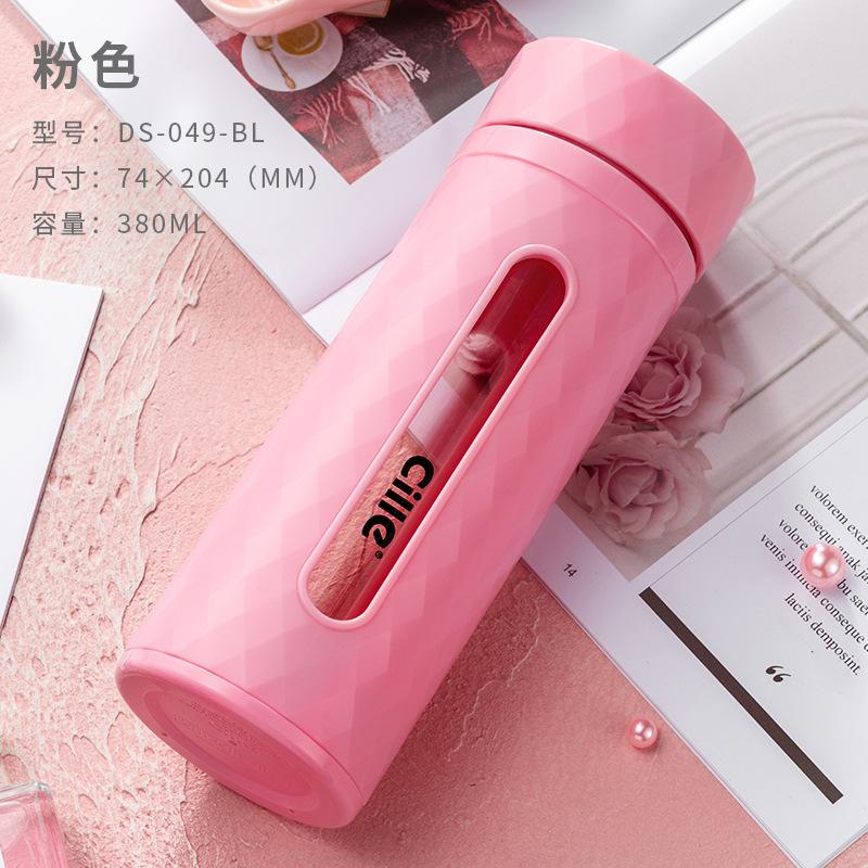 Giá thấp nhất Xile thủy tinh hai lớp nam và nữ dành cho người lớn tách trà văn phòng kinh doanh vỏ nhựa chịu nhiệt độ cao cốc thủy tinh nhựa chống rơi