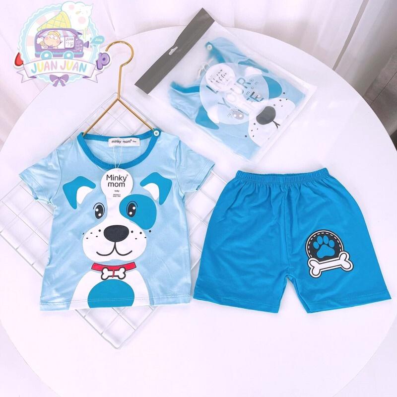 Đồ Bộ Bé Trai, Bé Gái Minky Mom Vải Thun Lạnh, Bộ Cộc Tay Cho Bé Mặc Nhà, Bộ Quần Áo Trẻ Em Dễ Thương Mùa Hè