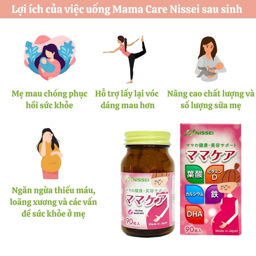 Vitamin tổng hợp cho bà bầu mẹ sau sinh cho con bú Mama Care Nissei Nhật Bản