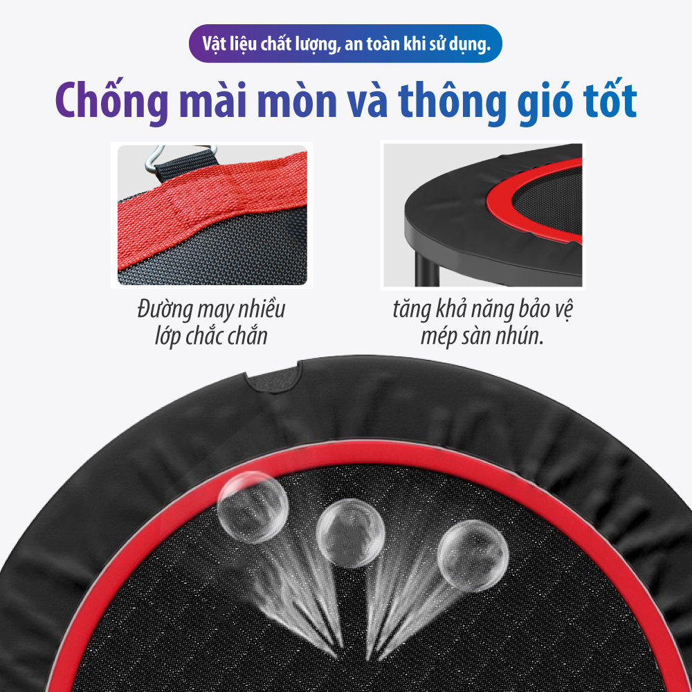 BG Sàn nhún lò xo cao cấp Trampoline Bật Nhảy Lò Xo Cho Trẻ Vui Chơi Phát Triển Vận Động An Toàn Cho Bé và Người Lớn- Hàng nhập khẩu