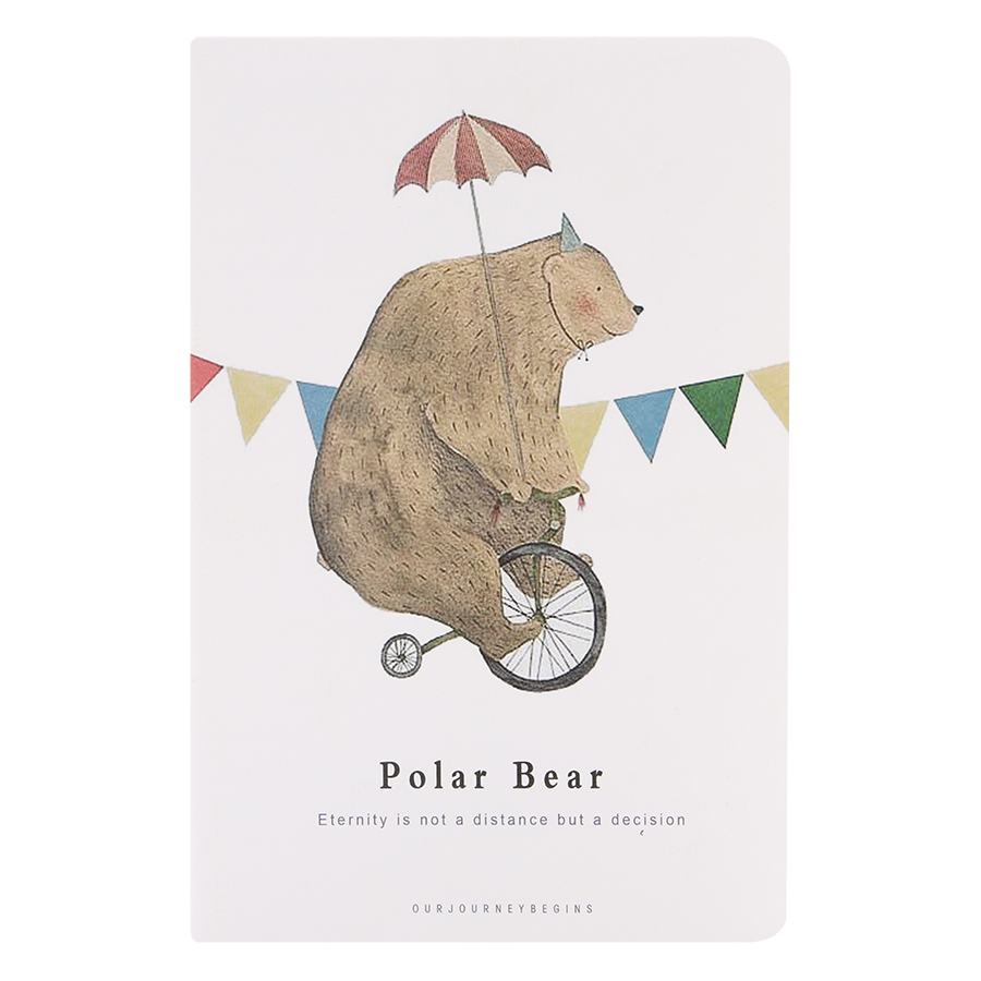 Combo 4 Cuốn Sổ Tay 60 Trang Vintage A5 - Polar Bear (14 x 21 cm)
