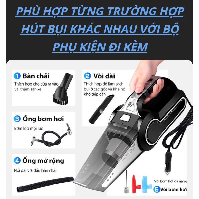 Máy hút bụi 4 trong 1 ô tô màng lọc HEPA 360 độ Phiên bản đột phá mới