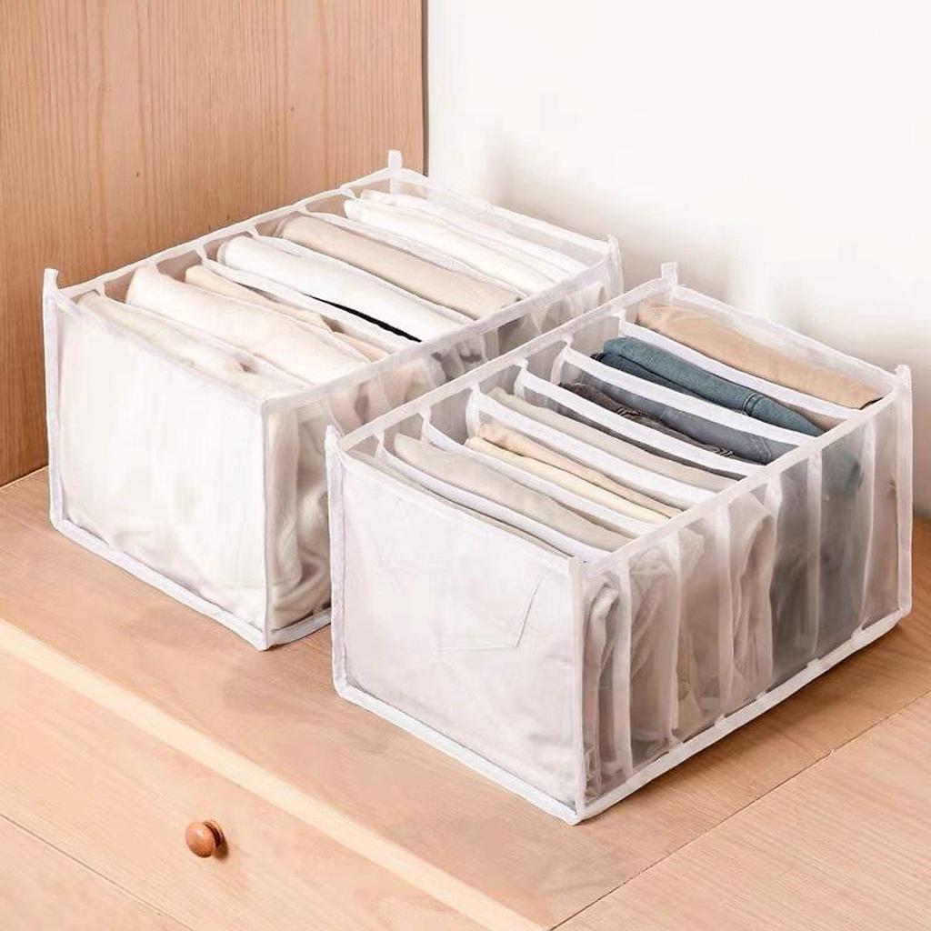 Túi vải đựng đồ lót tất vớ cá nhân màu trắng nhiều ngăn tiện gọn dễ tìm khay xếp chia ô đựng đồ để tủ quần áo