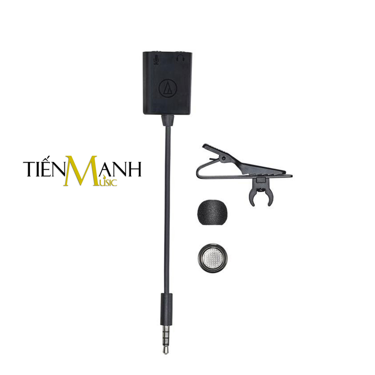 [Chính Hãng Japan] Mic Gài Áo Audio Technica ATR3350XIS Cho Điện thoại thu âm và Livestream, Máy Ảnh, Máy Quay, Có giắc chuyển đổi Smartphone, Kẹp Micro - Microphone Ghi âm trên cả 2 kênh cùng lúc - Kèm Móng Gẩy DreamMaker