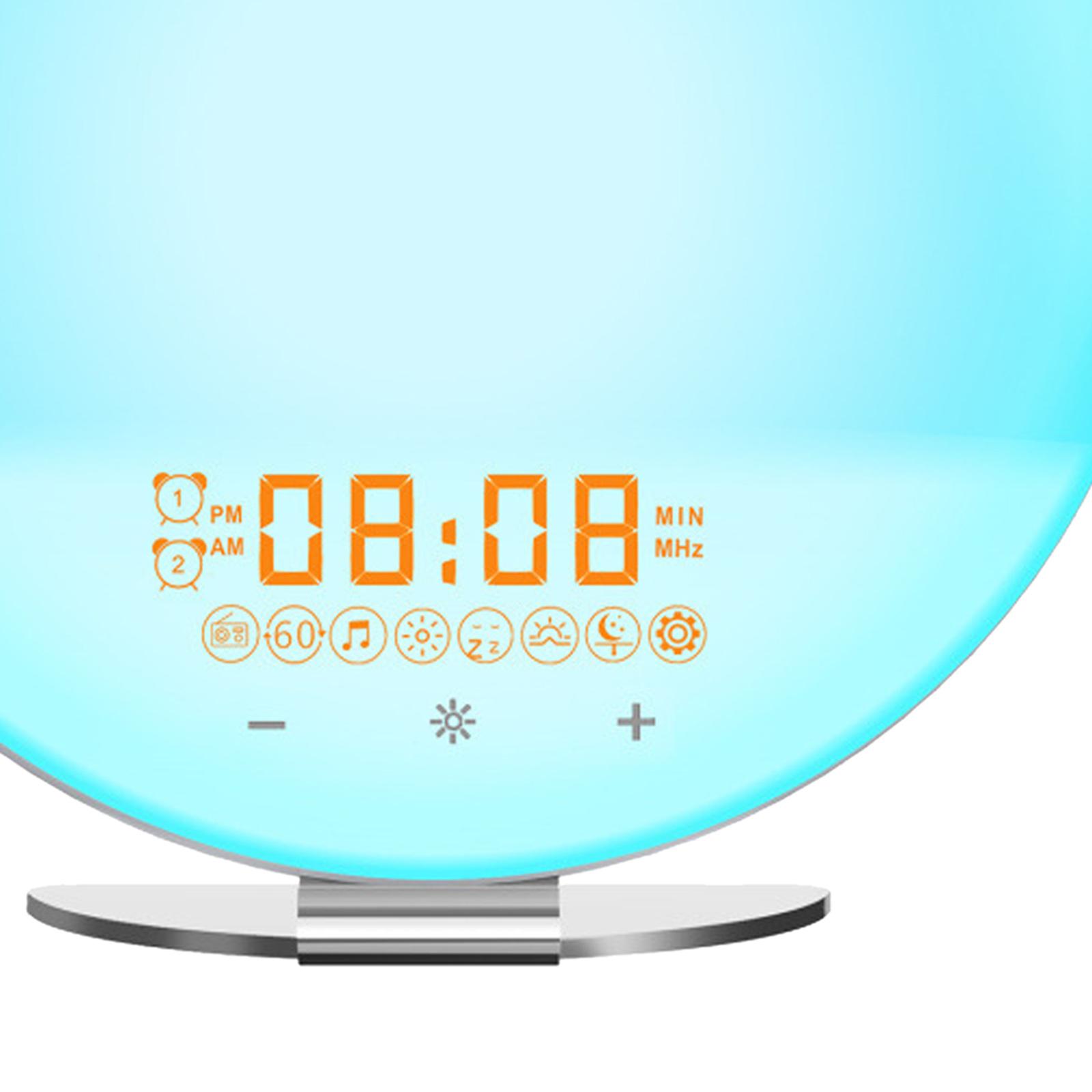 Wake Up Light Sunrise Simulation Alarm Clock FM Radio White Noise Sounds EU