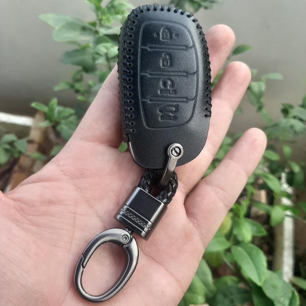 Bao da chìa khóa HYUNDAI CRETA 2022-2023, da bò nhập khẩu, Bảo hành 2 năm