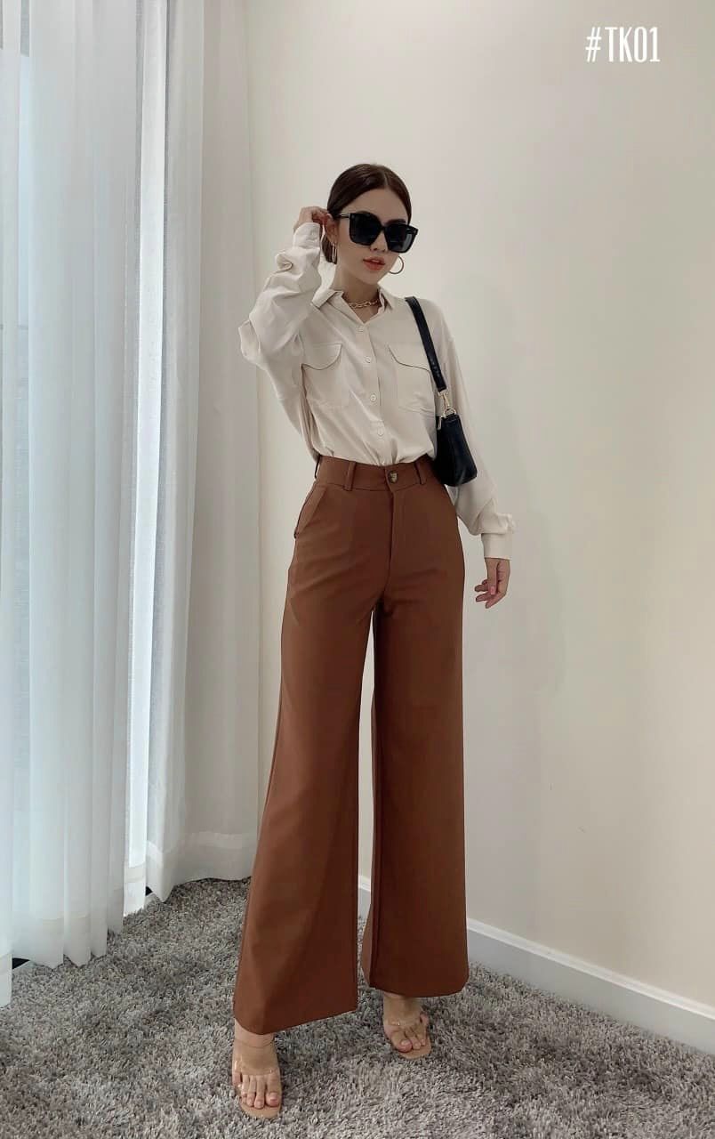 Quần tây công sở dáng suông 6 màu mặc trẻ trung, thanh lịch