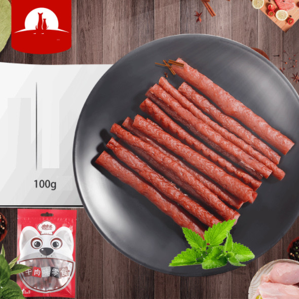 Bánh thưởng bò que huấn luyện cho chó mèo, gói đỏ 100g