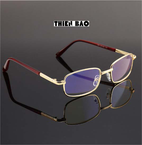 Kính lão thị, viễn thị toàn viền, kim loại NAM NỮ VÀNG GOLD PUMA02 tròng phản quang  chống mỏi chuẩn độ cao cấp