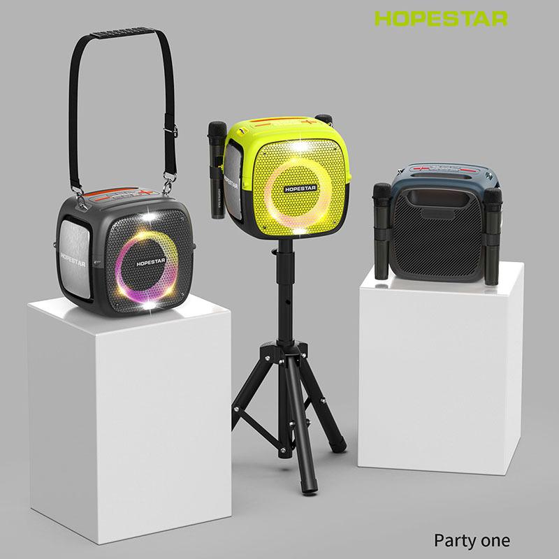 Hopestar-partyone caixa de som Loa Bluetooth ngoài trời loa siêu trầm công suất cao 80W âm thanh khiêu vũ vuông có micrô không dây Màu sắc: Giá đỡ loa