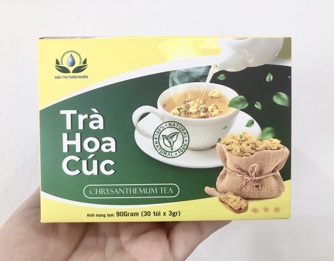 Trà Hoa Cúc hộp 30 x 3gram Túi Lọc của Siêu Thị Thiên Nhiên giúp ngủ ngon, tốt cho tim mạch