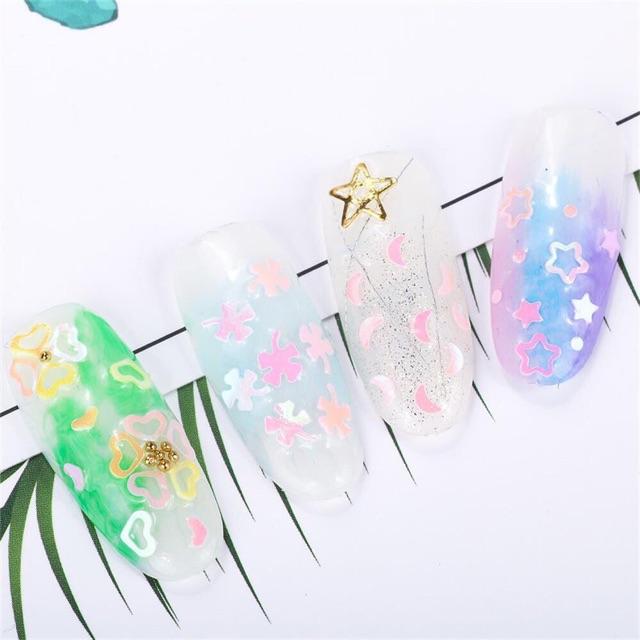 Set  hũ hạt kim sa nhiều mẫu gắn móng nail, trang điểm mắt kiểu Hàn Quốc