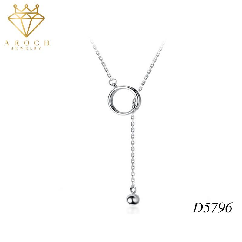 Dây chuyền bạc Ý s925 hình chữ Y thả bóng bi dài D5796 - AROCH Jewelry