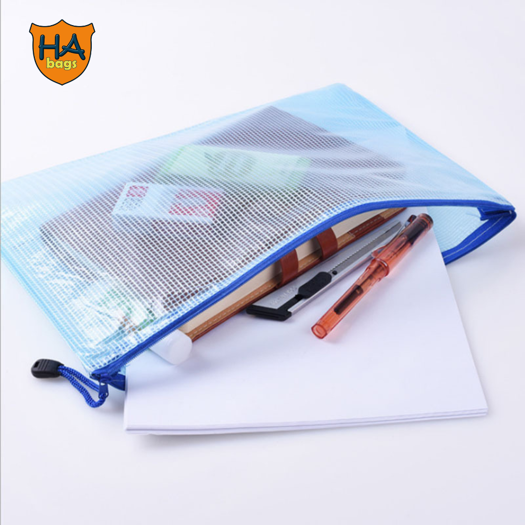 Túi nhựa đựng tài liệu khổ A4 có khóa kéo, túi đựng đồ dùng học tập HB1008
