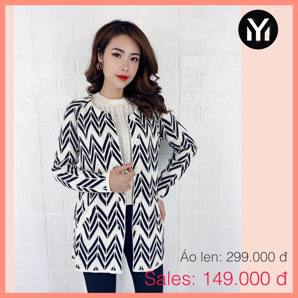 Áo Len - Áo Cardigan Len Nữ cổ tròn họa tiết sóng Full Size - MYM_shop