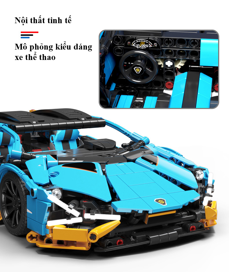 Đồ Chơi Lắp Ghép Technic Xe Lamborghini Huracan STO Với 1261 Chi Tiết, Đồ Chơi Điều Khiển Từ Xa, Đồ Chơi Mô Hình Siêu Xe Lamborghini Huracan STO - Chính Hãng BABYBOSS.
