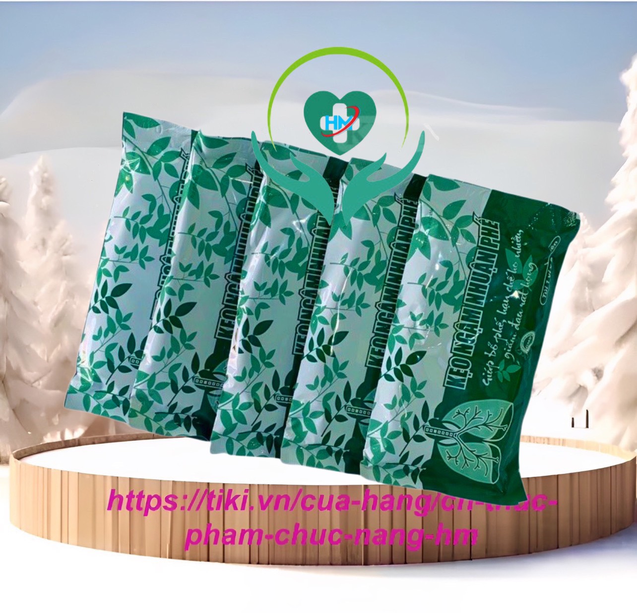 Combo 5 vỉ kẹo ngậm nhuận phế Kingphar, vỉ 8 viên, giúp giảm ho, bổ phế, làm ấm đường hô hấp