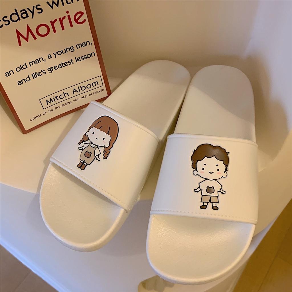 Dép nữ quai ngang Girl &amp; Boy quai da mềm mịn - Dép lê đi chơi 2022