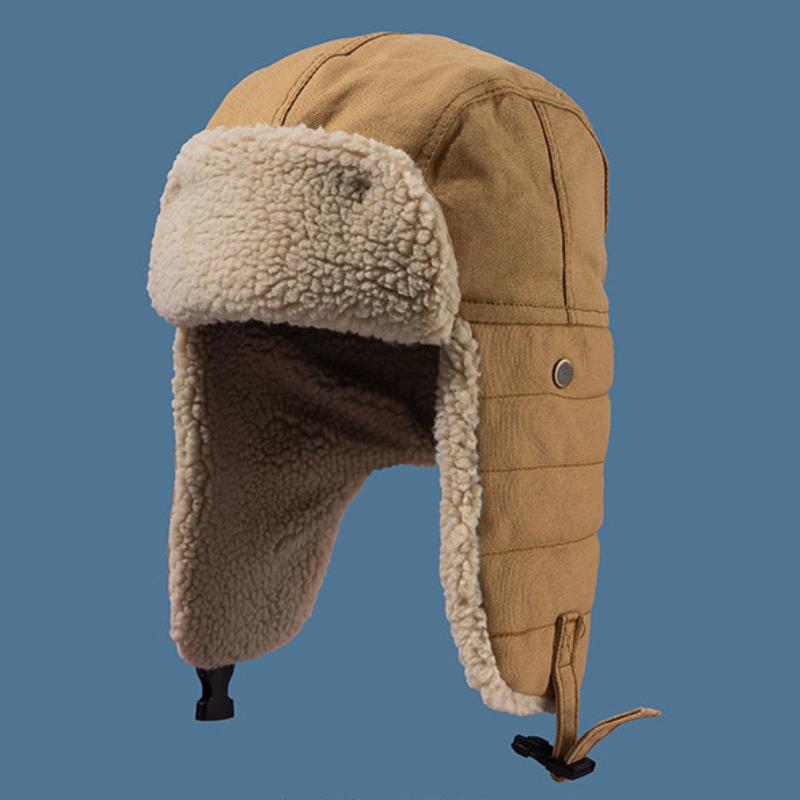 HT3425 Thời Trang Mùa Đông Nón Dày Ấm Berber Trang Bẫy Bắt Earflap Mũ Lưỡi Trai Nam Nữ Thịt Cừu Len Nga Nón Nam Nữ Bomber nón Lưỡi Trai