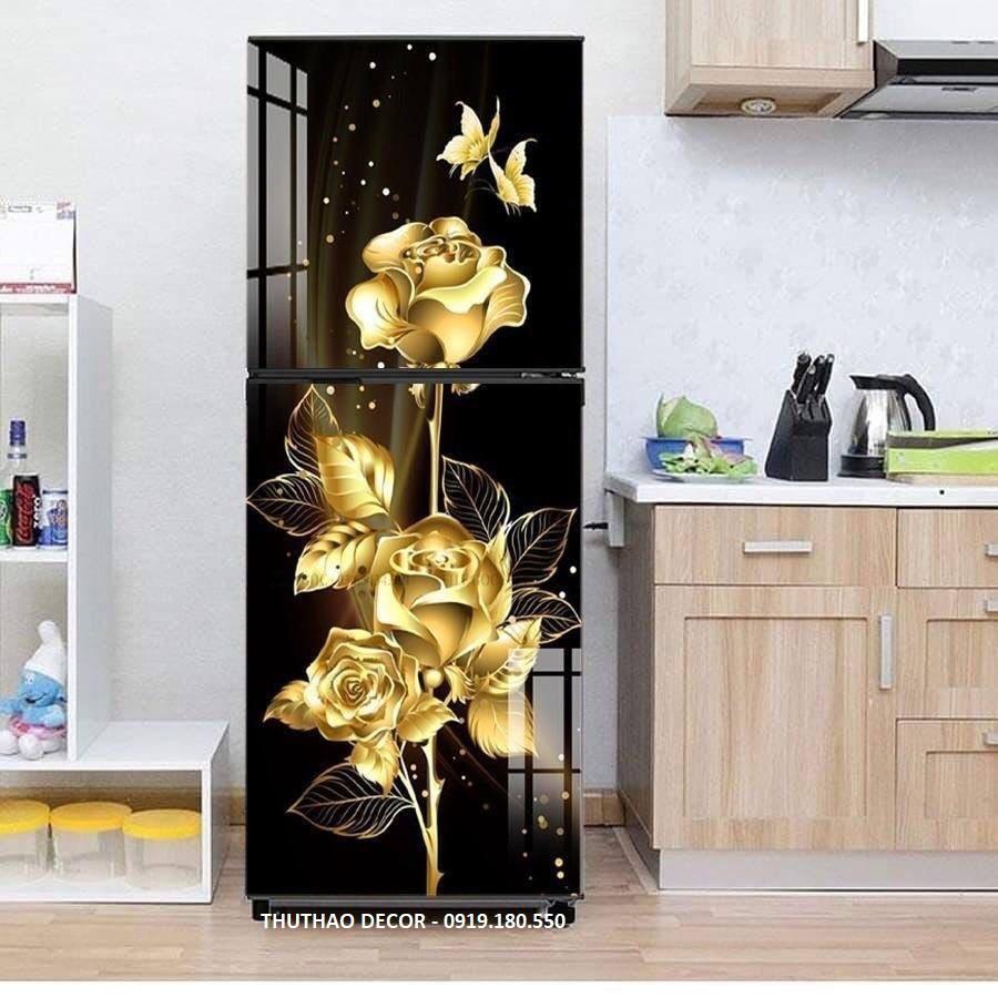 Miếng dán decal tủ lạnh 3D chất liệu cao cấp chống nước - Trang trí nhà cửa - Decor nhà - HÀNG BÁN CHẠY