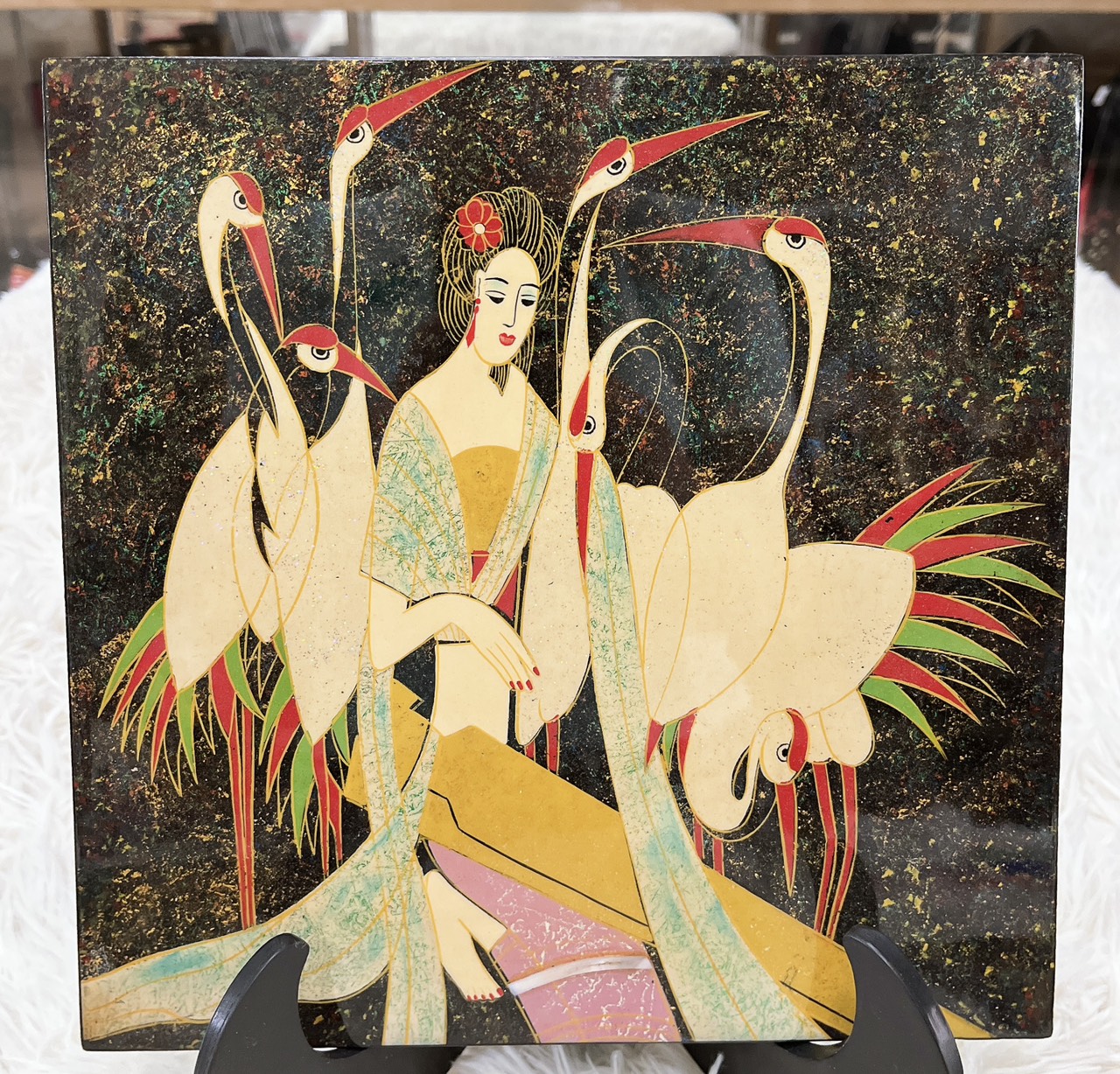 Tranh Cách Điệu Cô Gái Sơn Mài Cao Cấp Thanh Bình Lê