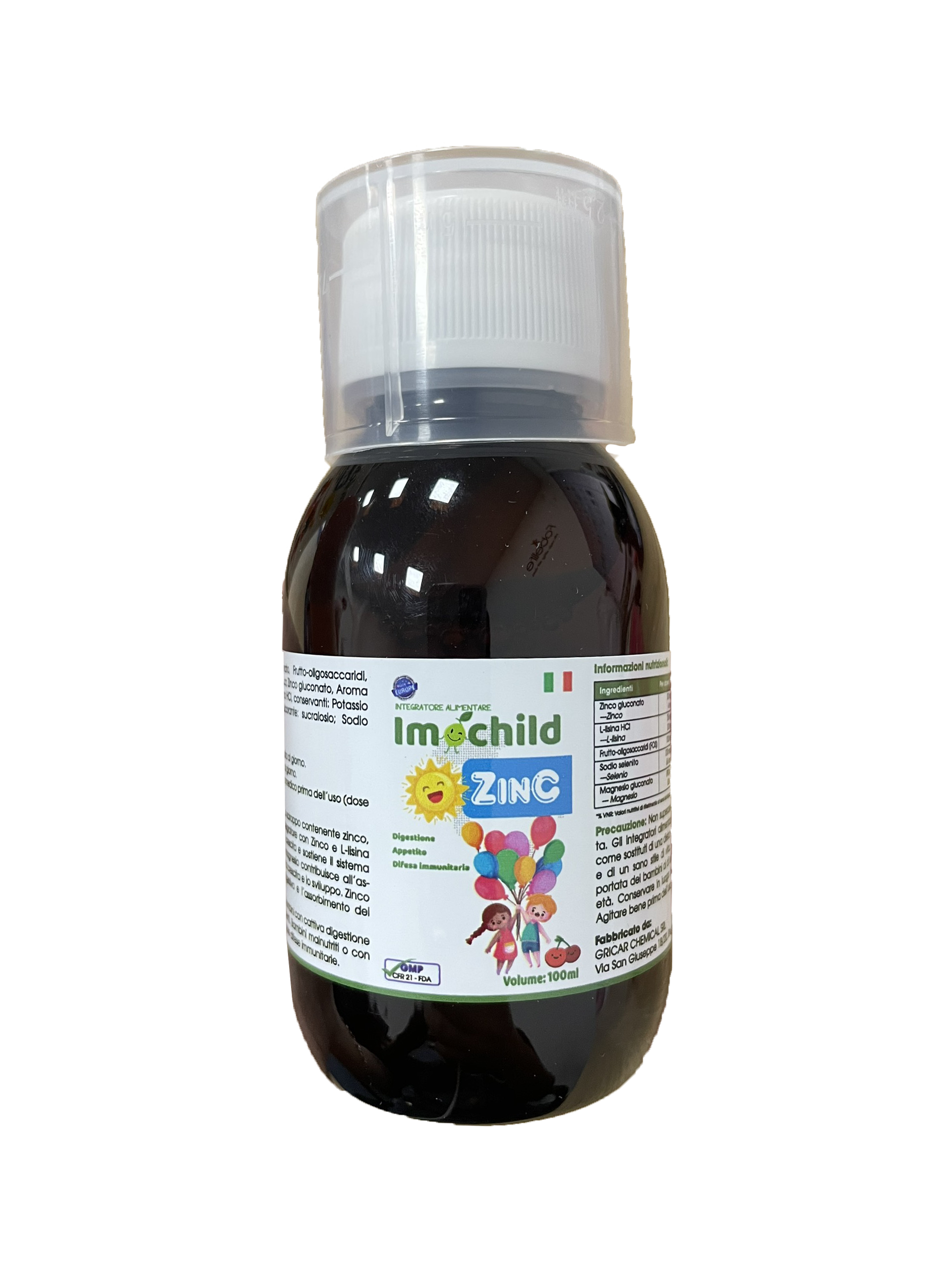 Siro Bổ Sung Kẽm Giúp Trẻ Hấp Thụ Tốt Tăng Sức Đề Kháng Imochild Zinc Nhập Khẩu Ý  ( Chai 100ml )