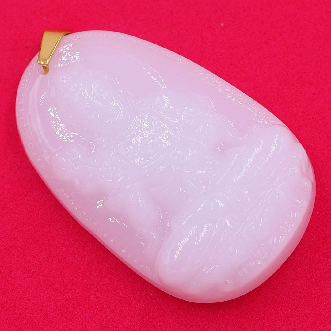 Mặt dây chuyền Đại Thế Chí Bồ Tát thạch anh trắng size nhỏ 3.6cm - phật bản mệnh tuổi Ngọ