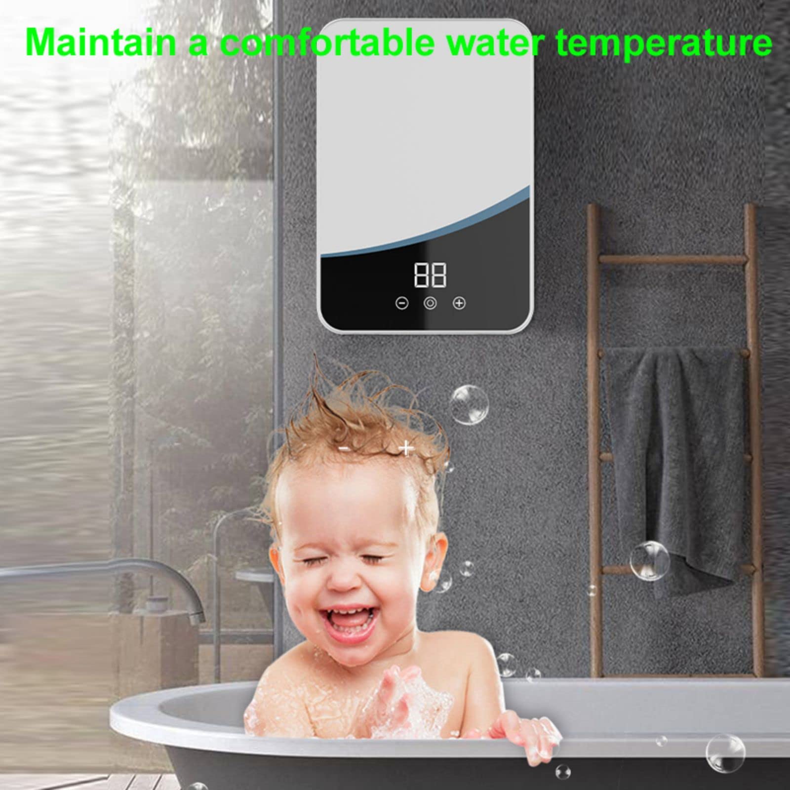 Máy Nước Nóng Lạnh Nhà Tắm Hot and Cold Shower cao cấp 5500w (tặng kèm vòi sen và giá đỡ)