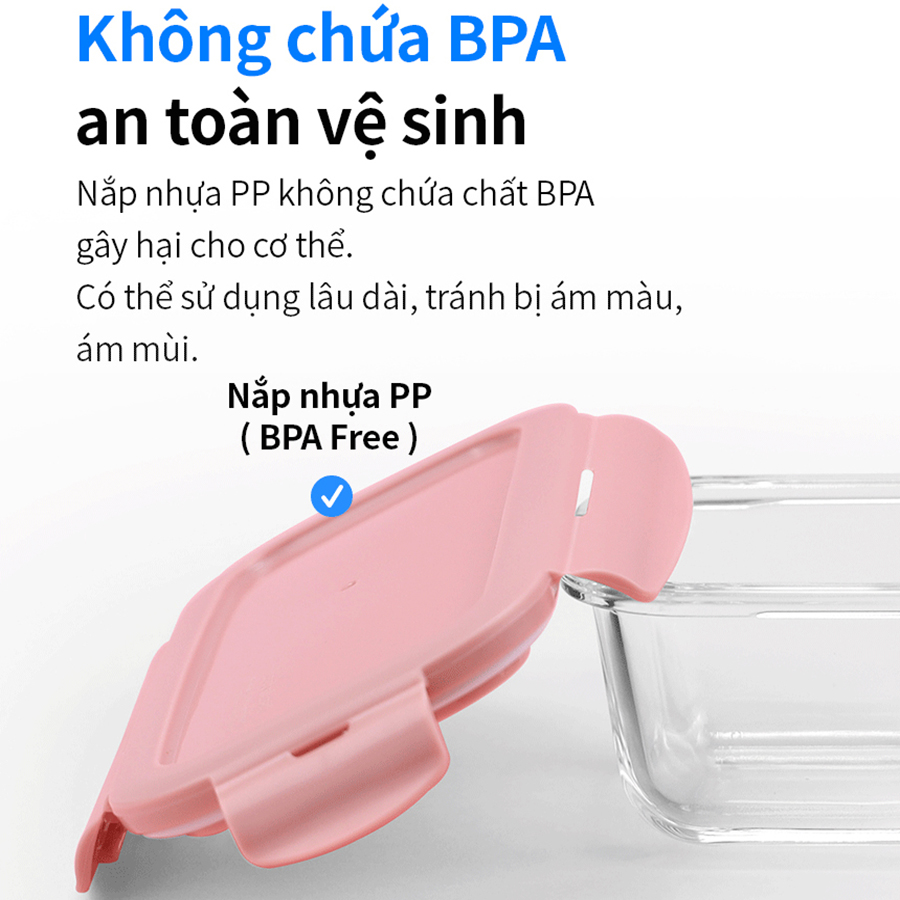 Hộp Thủy Tinh Chịu Nhiệt Lock&amp;Lock 530ml LCB425