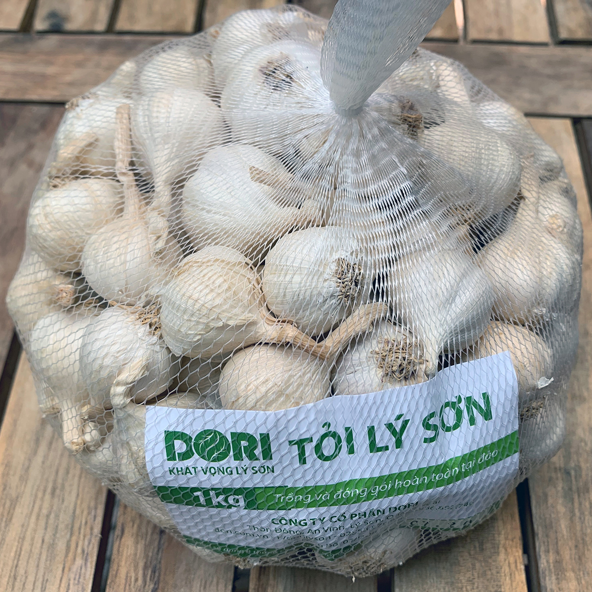 Đặc Sản Quảng Ngãi - Tỏi Lý Sơn Dori - Loại tỏi nhiều tép - Trồng tại đảo Lý Sơn (Túi lưới 1kg)