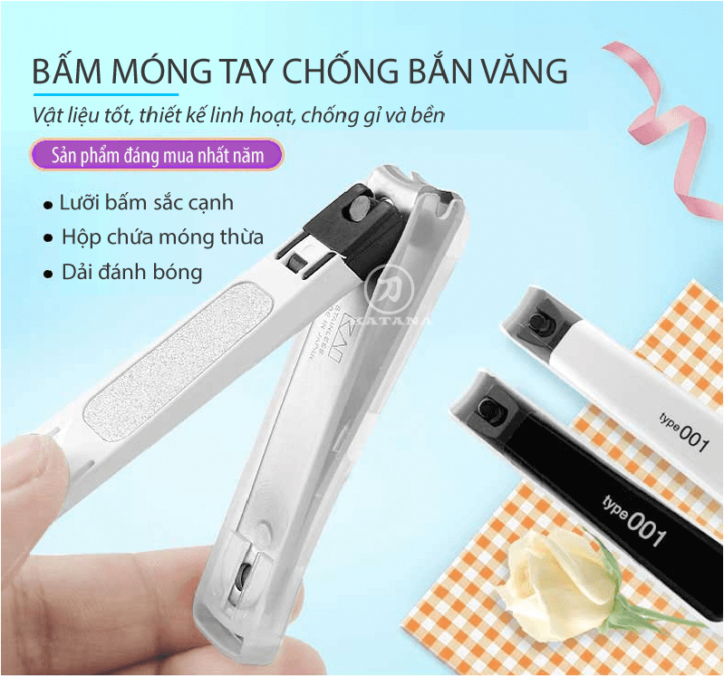 Bấm móng tay đầu thẳng KAI Nhật Bản màu đen KE0123