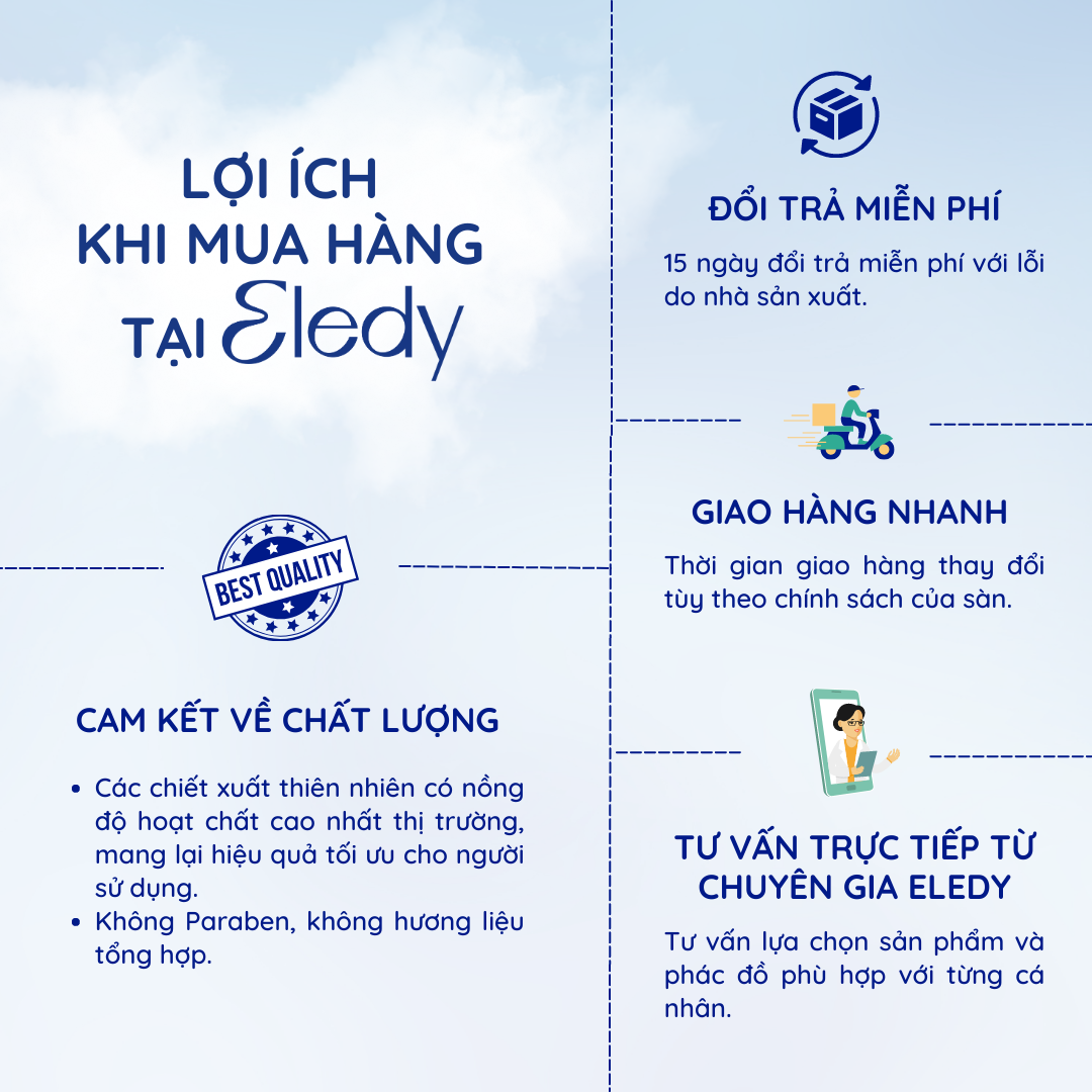 Serum rau má ELEDY 30ml giảm mụn, sáng da mờ thâm, ngăn ngừa sẹo lõm