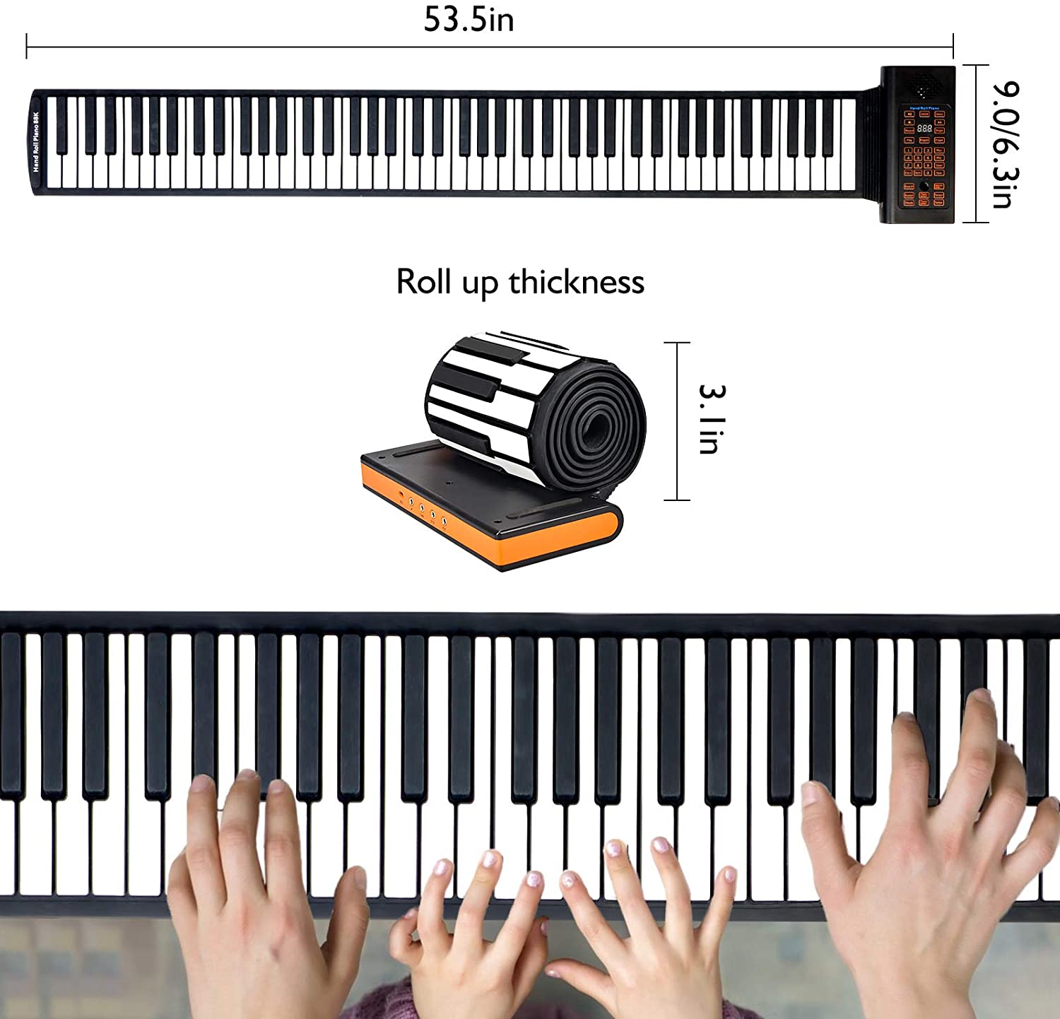 Đàn Piano Phím Cuộn 88 Keys Roll up Piano W Pedal Numeric Portable Keyboard