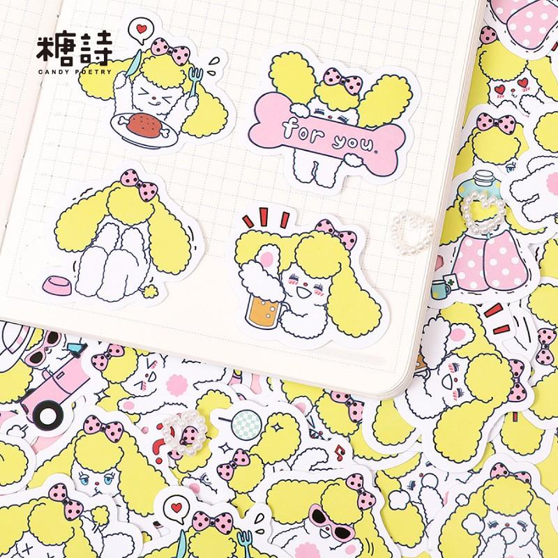 Hộp 45 miếng dán sticker Cún vàng M093