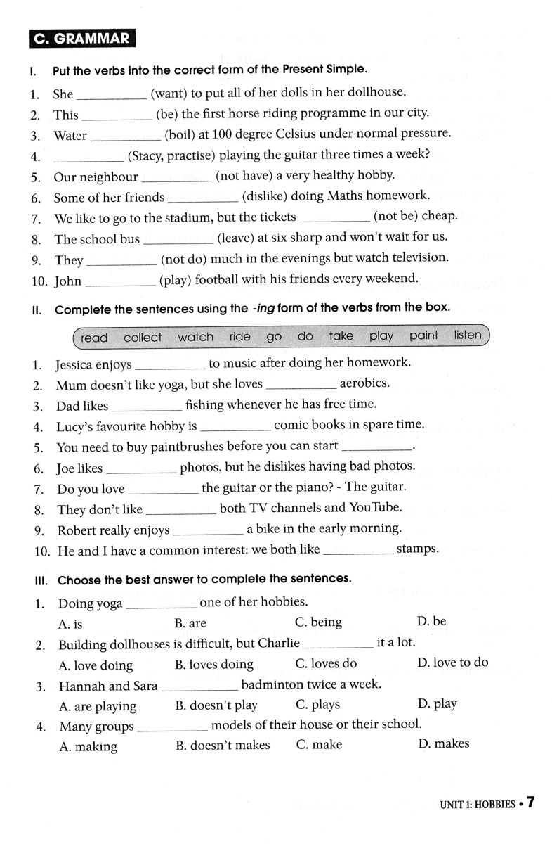Bài Tập Thực Hành Tiếng Anh 7 (Không Đáp Án) - Dùng Kèm SGK Tiếng Anh 7 Global Success - ảnh 7