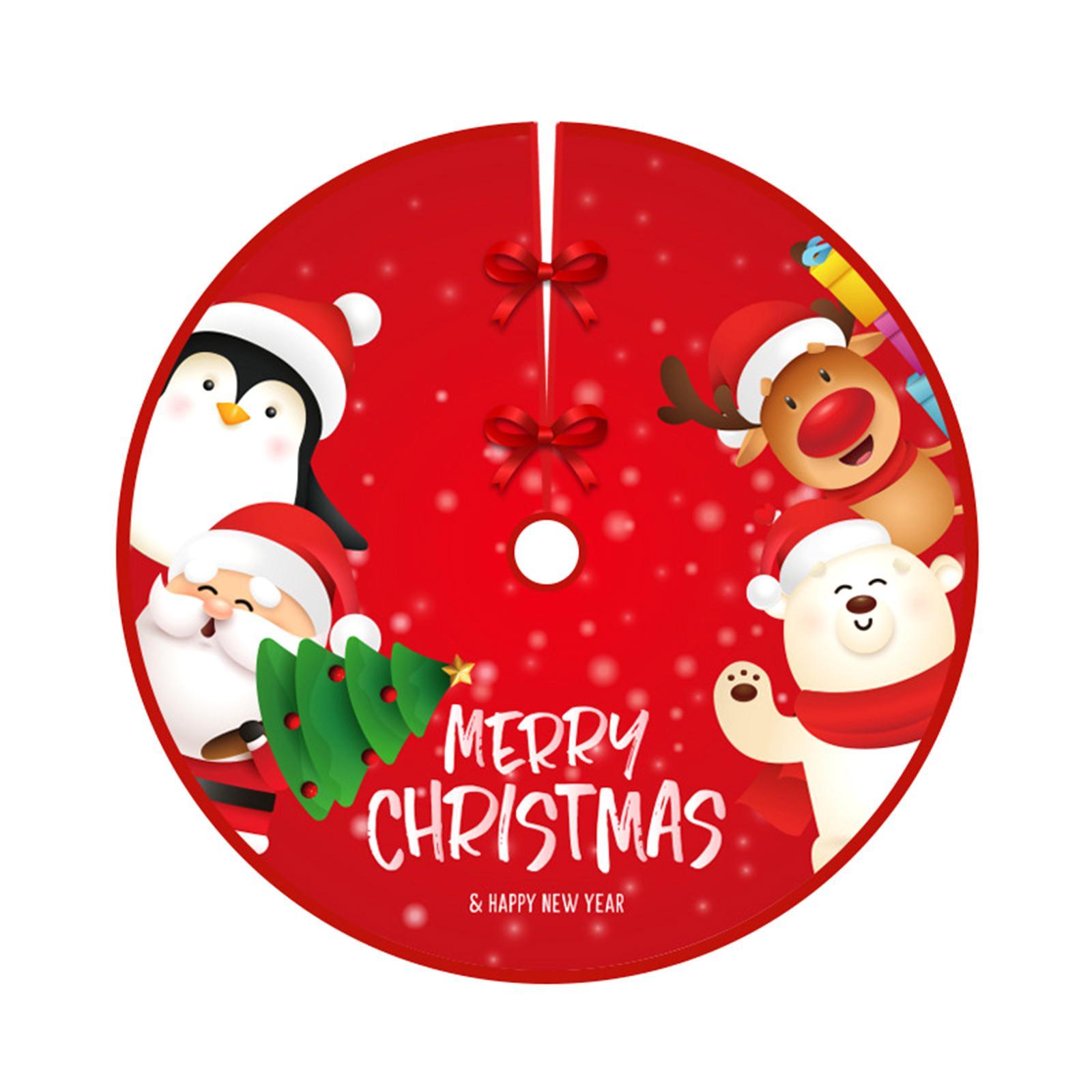 Christmas Tree Skirt Base Cover Xmas Tree Skirt 90cm Easy to Use Round Christmas Tree Apron for New Year Party Outdoor Indoor